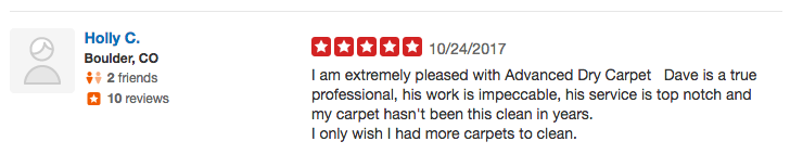 Yelp Carpet Cleaning Review 2017