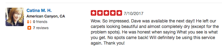 Yelp Carpet Cleaning Review 2017